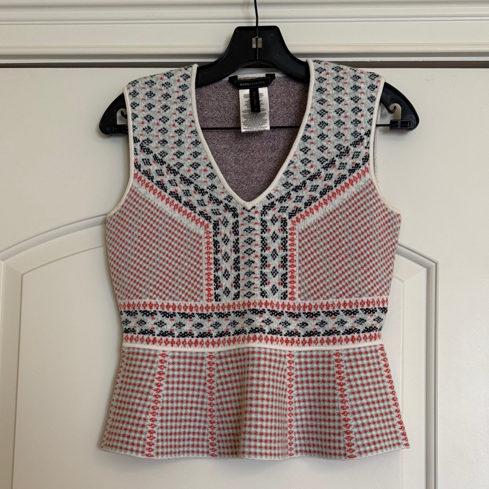NWOT BCBGMaxAzria Knit Sweater Peplum Top